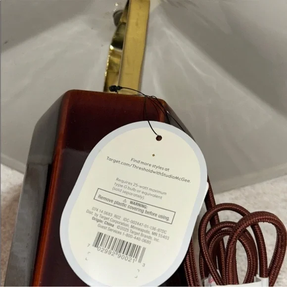 Studio McGee Double Ceramic Maroon Table Lamp